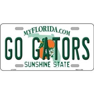 NCAA  Go Gators License Plate Florida Background Metal Tag Sign The Swamp New UF